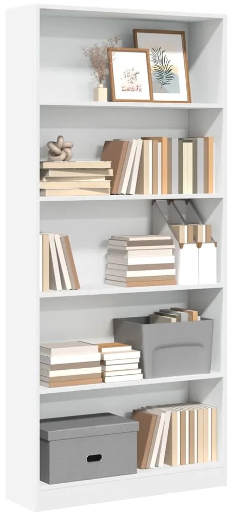 vidaXL Bibliotecă, alb, 80x24x176 cm, lemn prelucrat