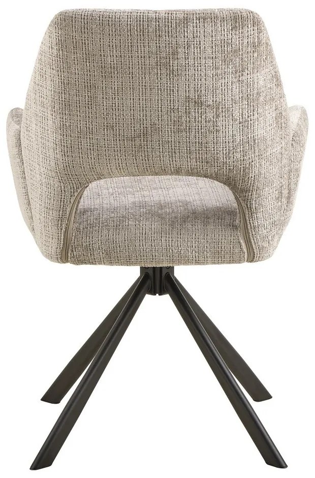 Scaun de sufragerie gri deschis cu cotiere tapițat Graham – Actona