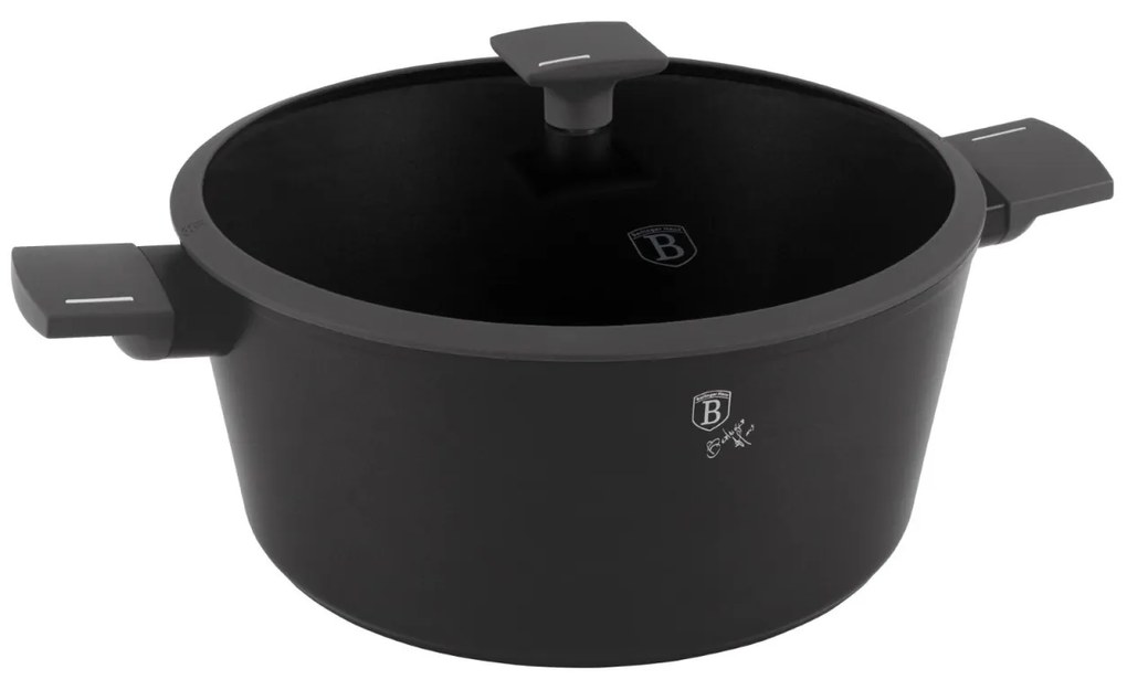 Oală cu capac 30 cm, 8 L Berlinger Haus BH 8133, Anthracite Collection, pentru gătit în familie, antiaderentă