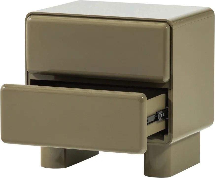 Noptieră verde cu aspect lucios Lustra – WOOOD