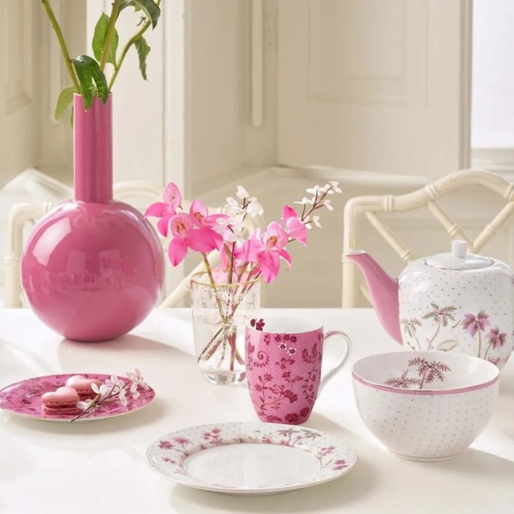 Set Breakfast, farfurie, bol și cană, din porțelan, Pip Studio, Pink, colecția Jolie
