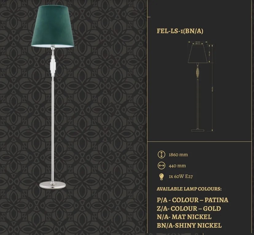 Lampadar design clasic realizat manual Fellino