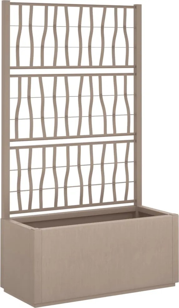 vidaXL Jardinieră de grădină cu spalier, maro deschis, 80x36x140cm, PP