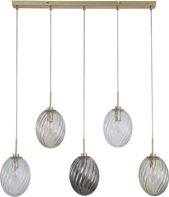 Lustra cu 5 pendule sticla colorata Whirl