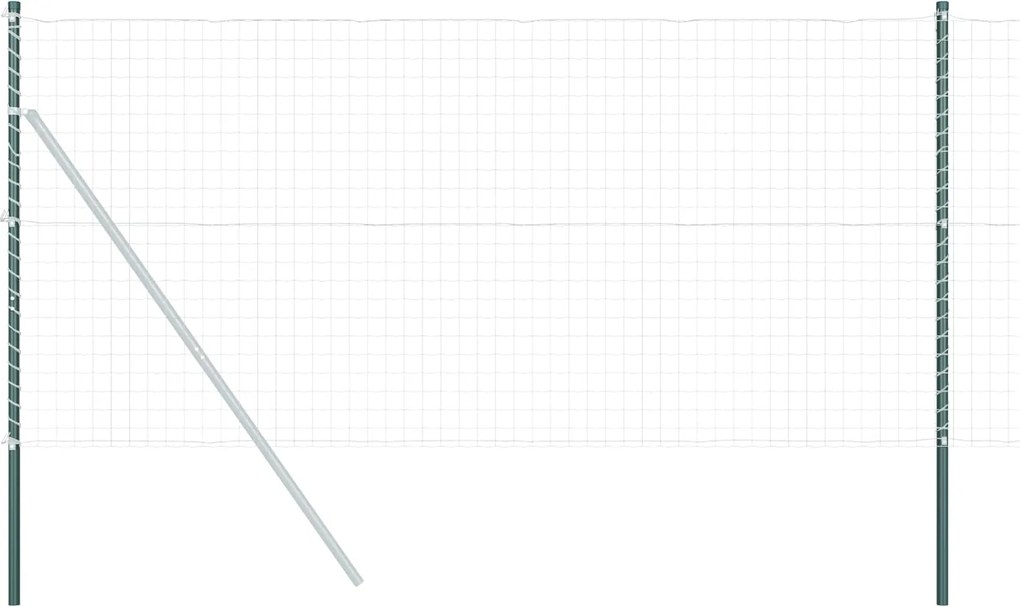 vidaXL Stâlp de gard. 2 pcs Verde Oțel vopsit în pulbere