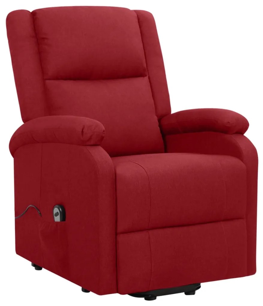 329702 vidaXL Fotoliu cu ridicare, roșu vin, material textil