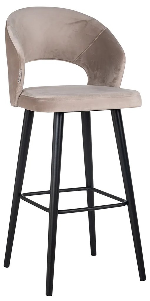 Scaun de bar  Savoy bej  catifelat