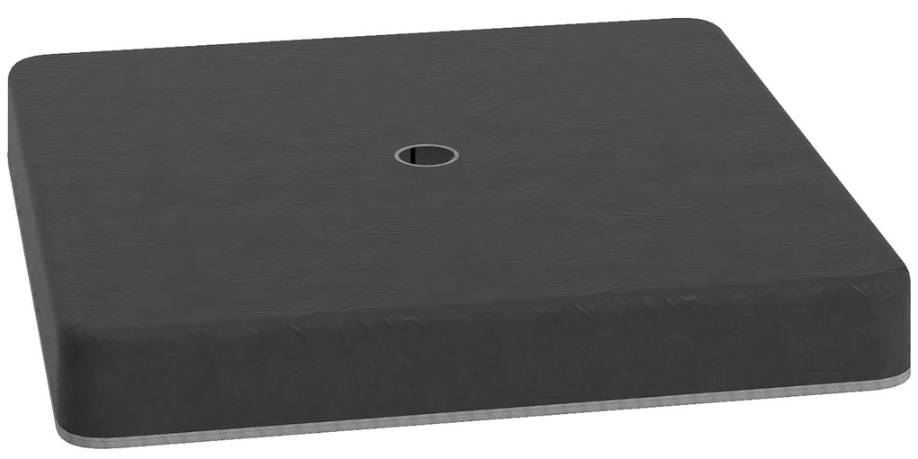 Outsunny Greutăți de bază pentru suport de umbrelă de soare, Impermeabil, umplut cu nisip, Plastic, 89L x 89B x 10,5Î cm, Negru | Aosom Romania