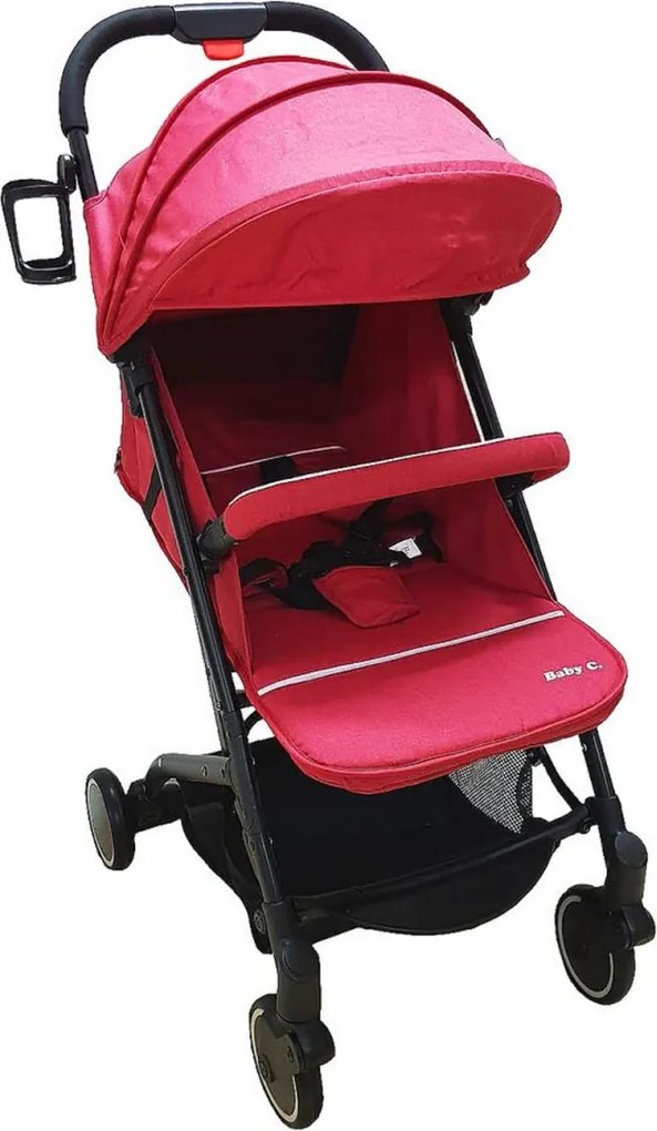 Carucior sport ultracompact pentru copii NOVOKIDS™ Baby C Trolley, Transformabil in troller, Spatar reglabil 3 trepte, Frana picior, Pliabil,Bordeaux