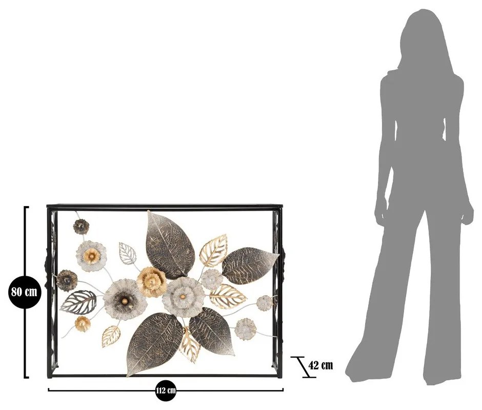 Masă consolă neagră 42x112 cm Glam Dark – Mauro Ferretti