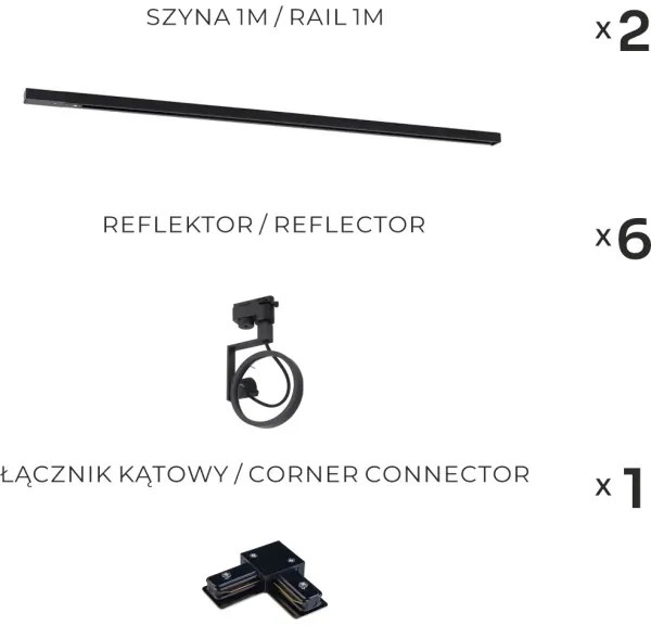 Zuma Line 3579 - Spot pentru șină MASTER 6xGU10/15W/230V, negru