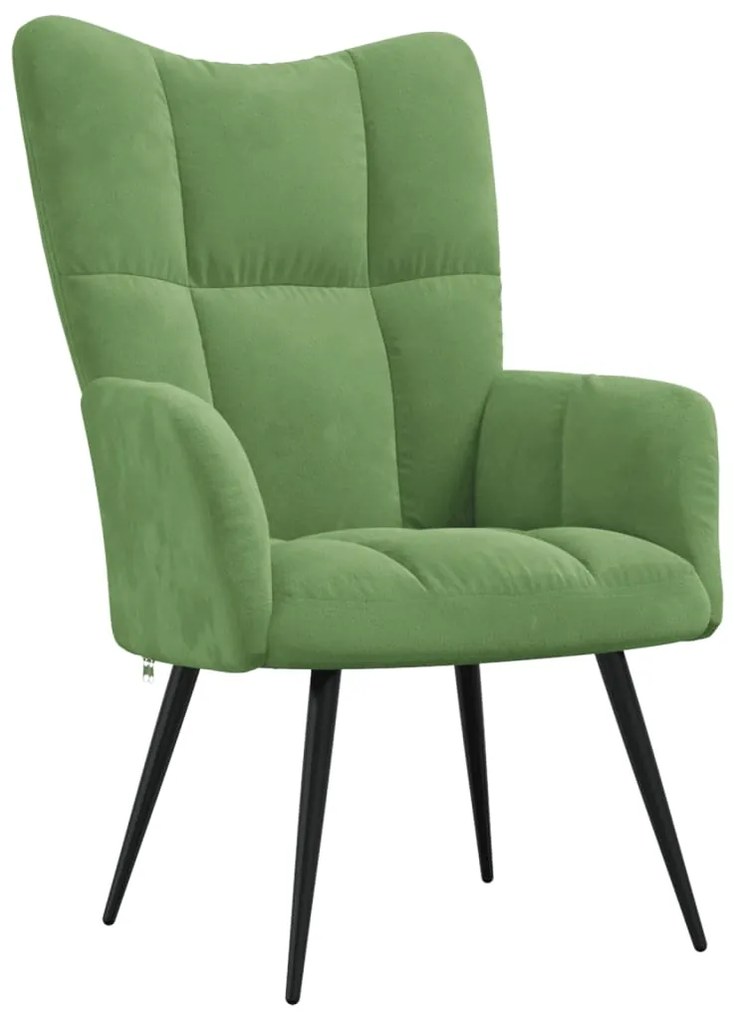 328076 vidaXL Scaun de relaxare, verde deschis, catifea