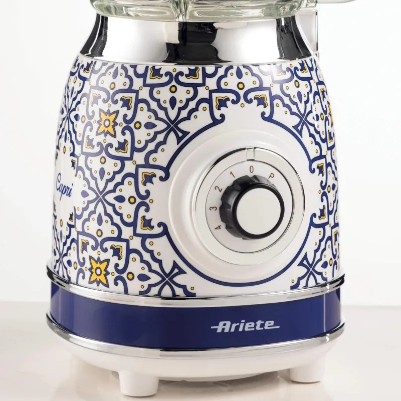 Blender Ariete Capri 0583/0C, 1000W, 1.5 L, 4 viteze + pulse, Zdrobire gheata, Alb/Albastru