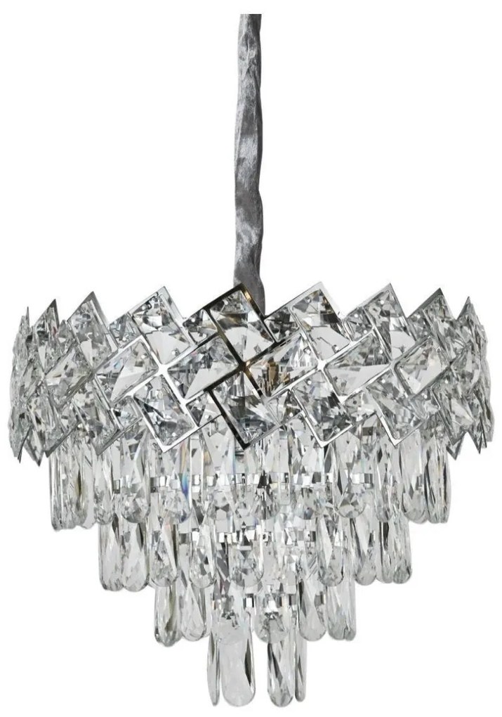 Candelabru Cristal, Amora,40cm, Cromat