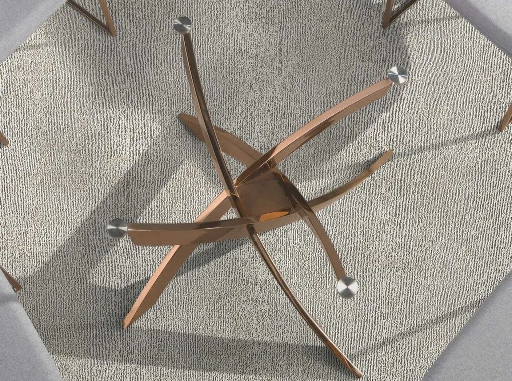 Masa rotunda design modern Veola auriu roze 140cm