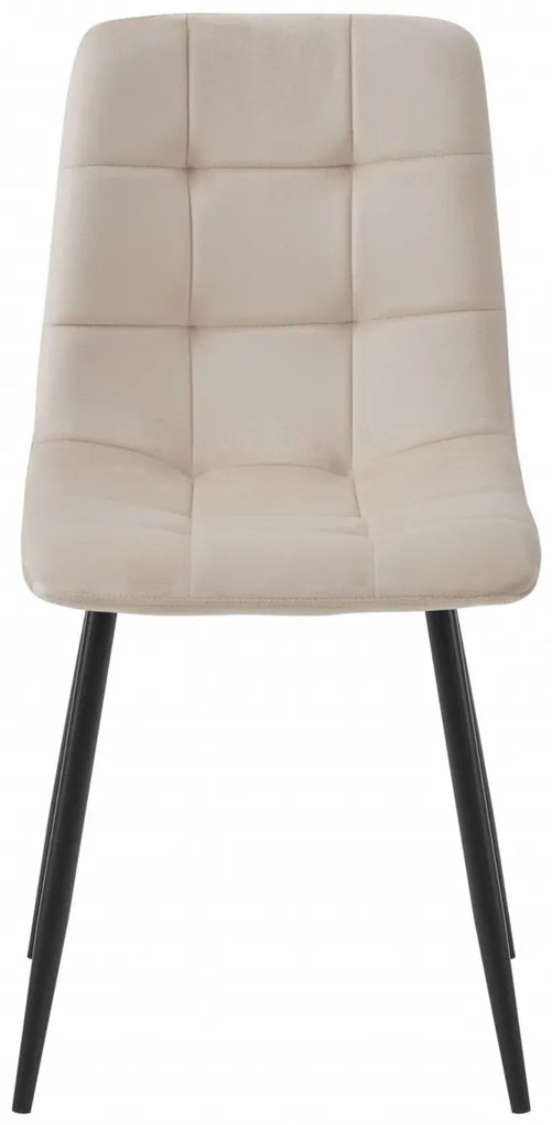 Scaun catifea bej KARA cu picioare negre