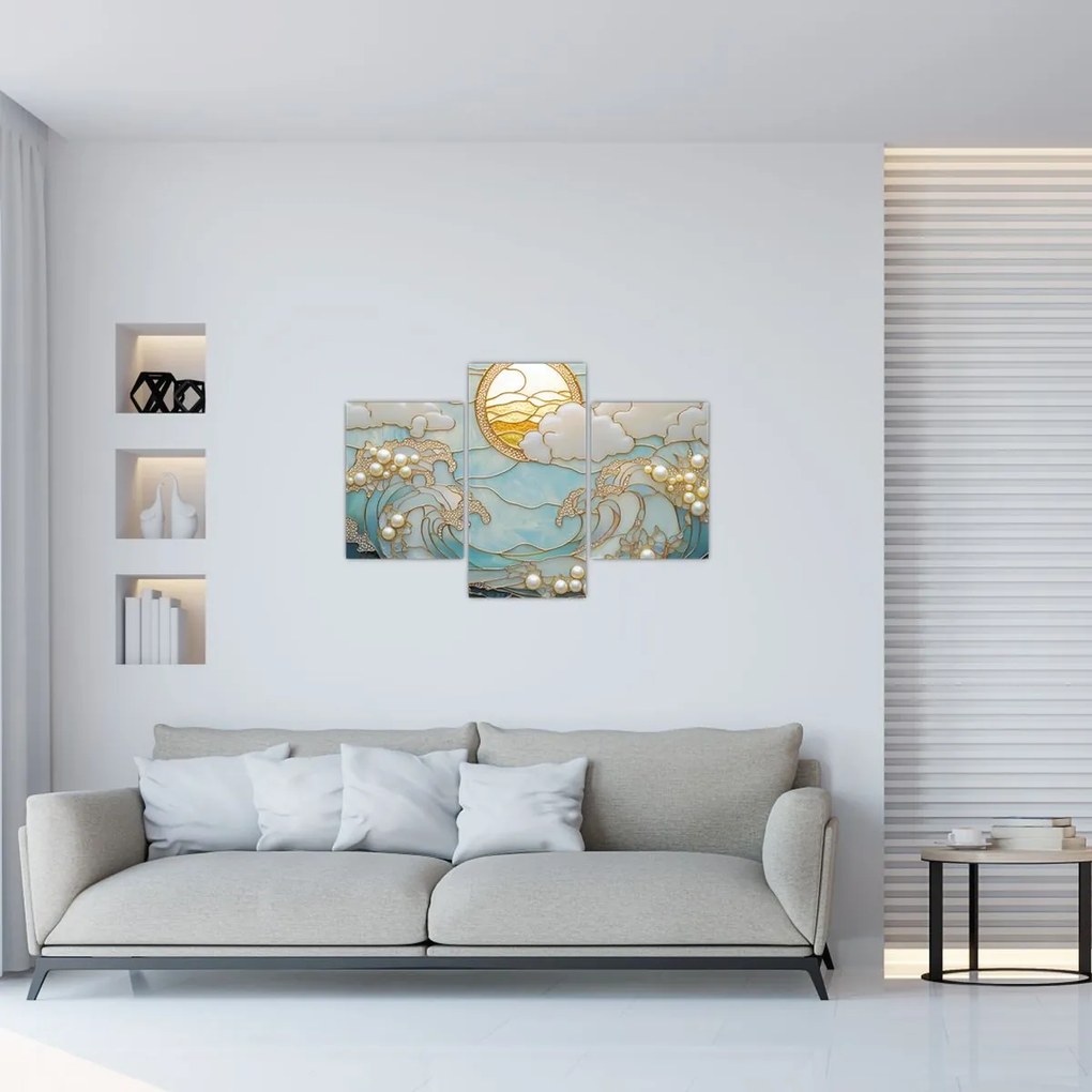 Tablou - Perle 3D în Ocean (90x60 cm)