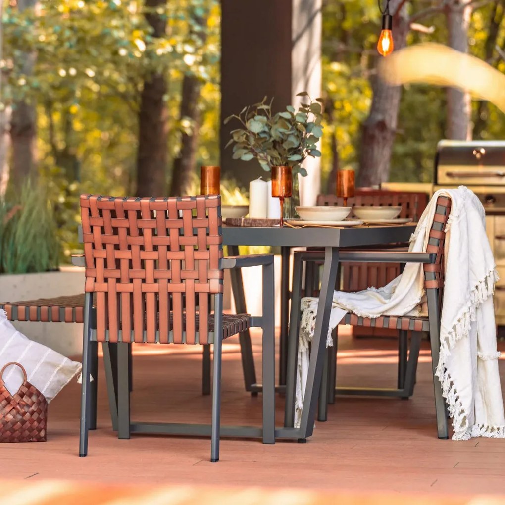 Set de mobilier de grădină TEXAS cu bancă și masă mare