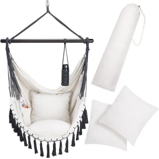 Deuba Scaun suspendat crem - 170x100x150cm