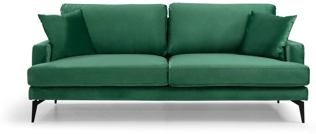 Canapea cu 3 Locuri Papira, Verde, 205 x 88 x 90 cm