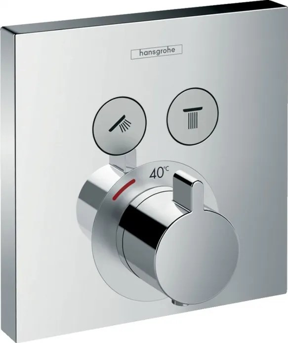 Baterie cada/dus cu termostat, Hansgrohe ShowerSelect, montaj incastrat, crom, 15763000