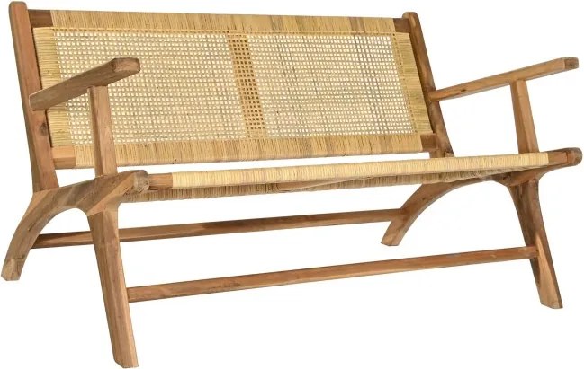 Bancheta din lemn de tec si rattan," Tequra"