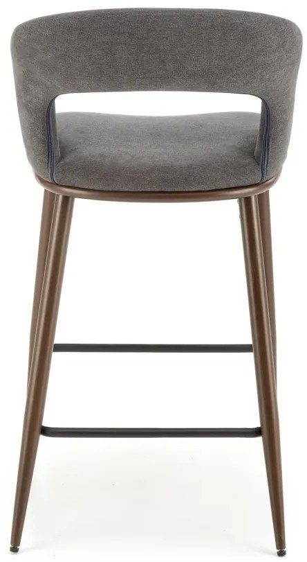 Scaun de bar tapitat H114 gri/nuc