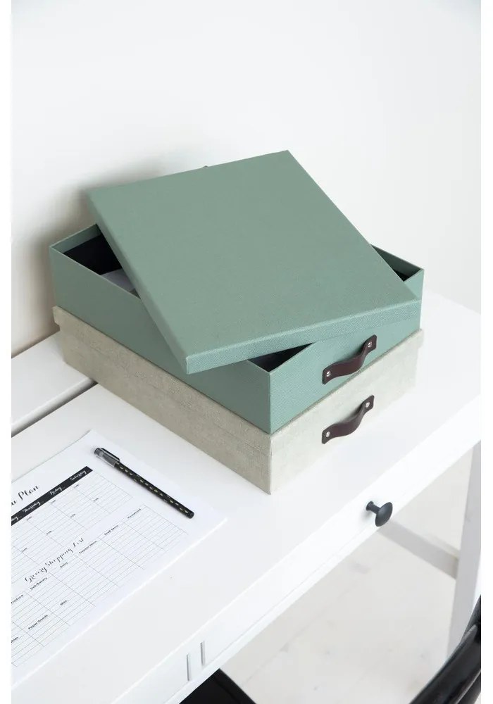 Organizator verde pentru documente din carton Oskar Canvas Paper Laminate – Bigso