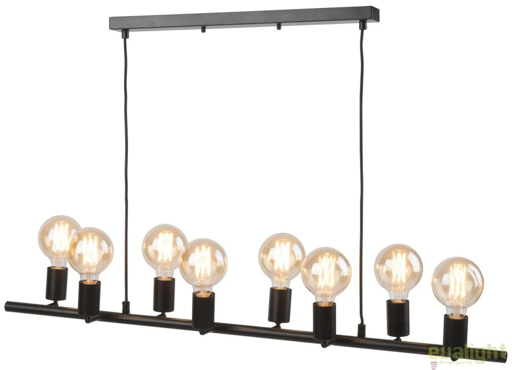 Lustra moderna cu 8 surse de lumina directionabile MIAMI, negru MIAMI/H8/B