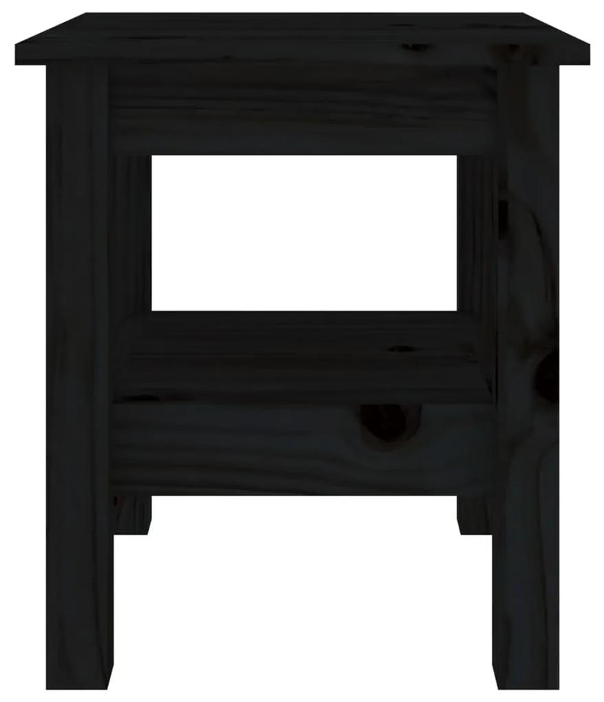 Masuta de cafea, negru, 35x35x40 cm, lemn masiv de pin Negru, 35 x 35 x 40 cm, 1