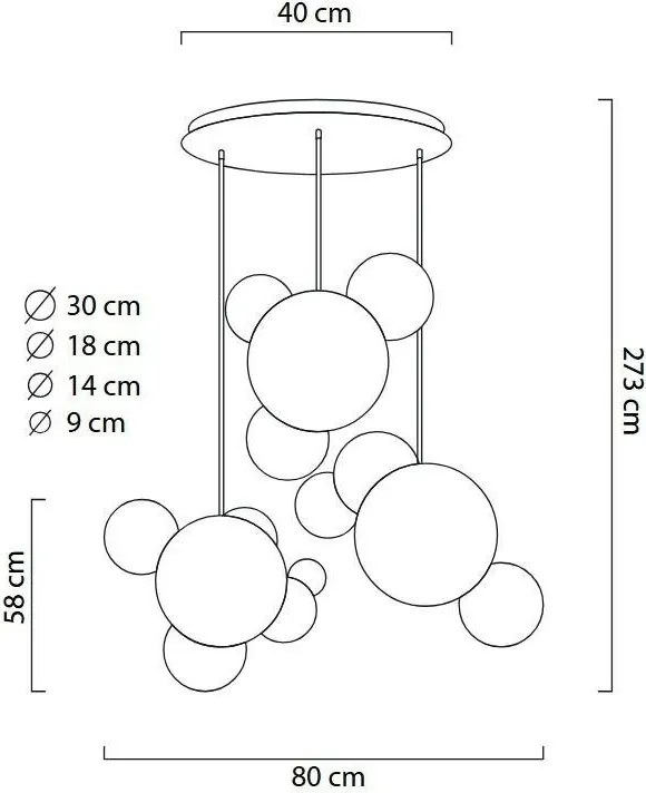 Lustra cu 3 pendule LED design modern Boliccine