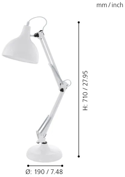 Eglo 94699 - Lampa de masa BORGILLIO 1xE27/40W/230V