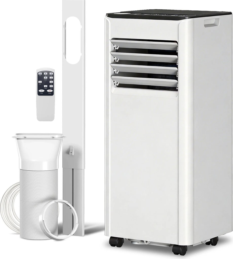 HOMCOM Aparat de aer condiționat portabil 9000 BTU 4 în 1 răcire dezumidificator ventilator temporizator pentru 28 m² alb | Aosom Romania