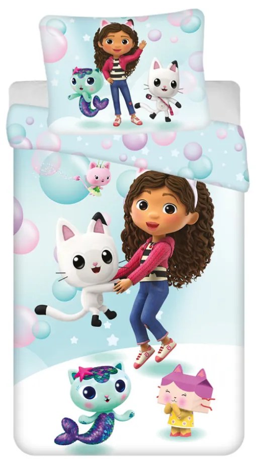 Gabby&#039;s Dollhouse Bubbles set de lenjerie de pat 140×200cm, 70×90 cm microfibră