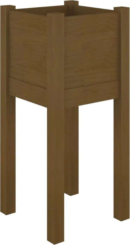 vidaXL Jardinieră de grădină, maro miere, 31x31x70 cm, lemn masiv pin