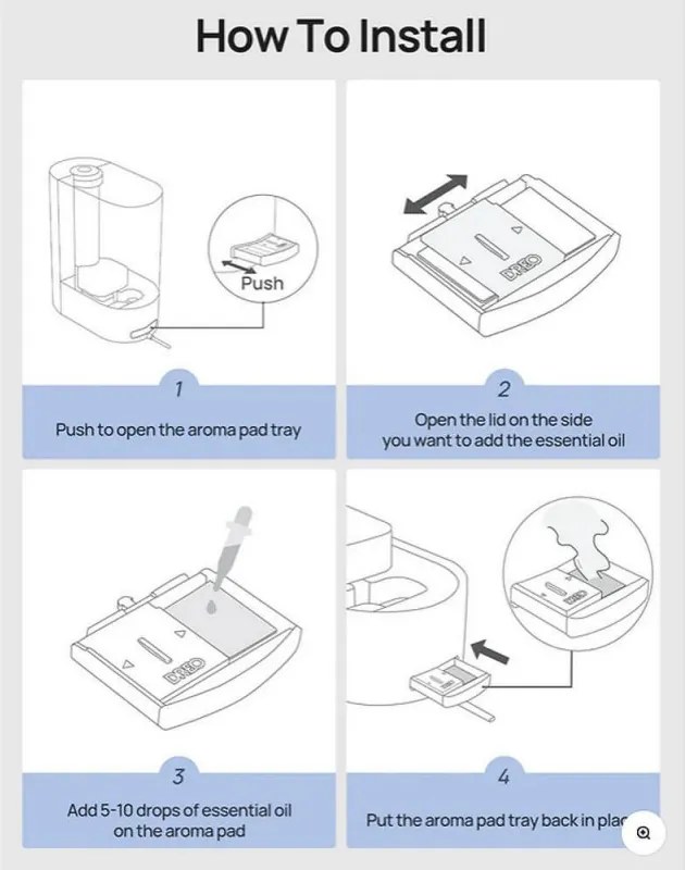 Tampoane aromatice pentru umidificatoare de aer DREO, 24 bucăți, bumbac natural, potrivite pentru utilizare cu uleiuri esențiale, albe