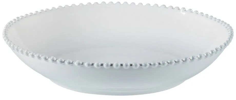 Farfurie adâncă pentru salată/paste din gresie ceramică Costa Nova Pearl, ⌀ 34 cm, alb
