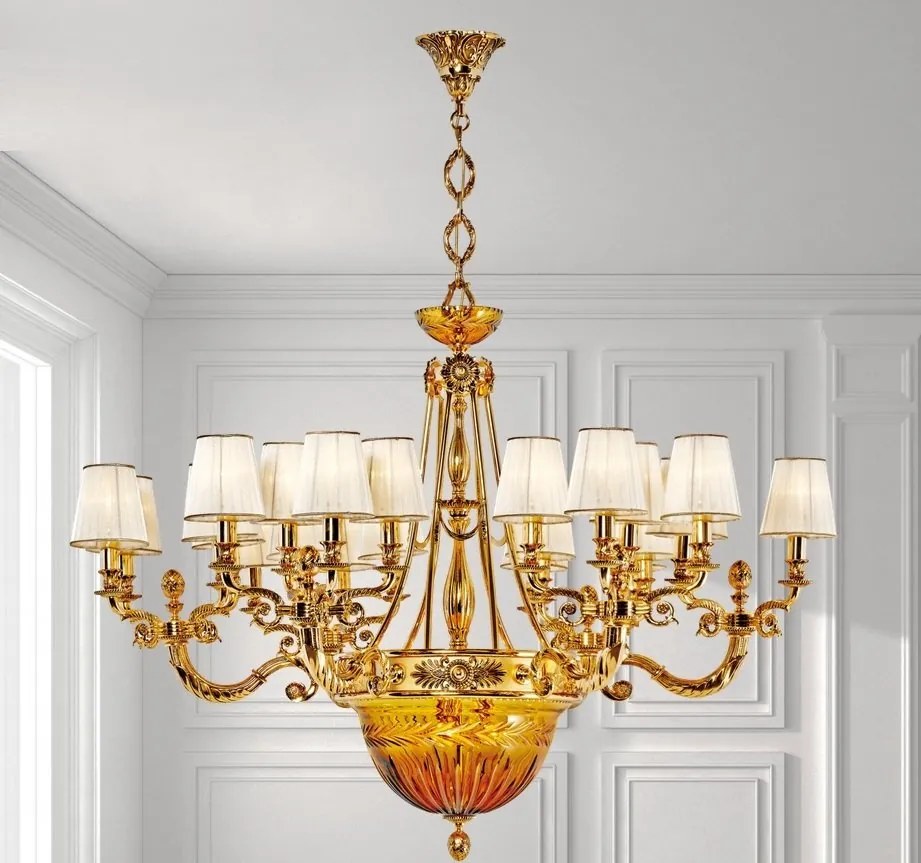 Candelabru XXL clasic LUX realizat manual Amber