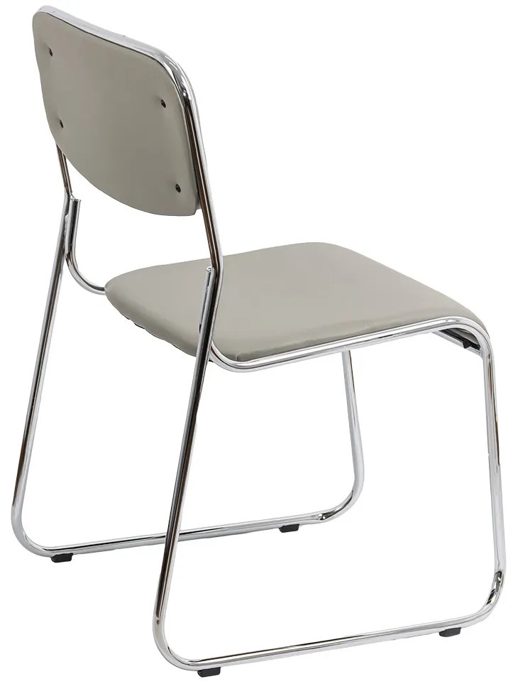 Scaun de așteptare HRC 604 gri din piele ecologică suprapozabil