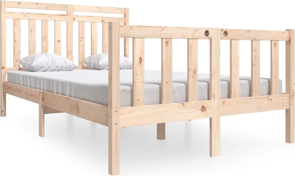 vidaXL Cadru de pat, 140x200 cm, lemn masiv