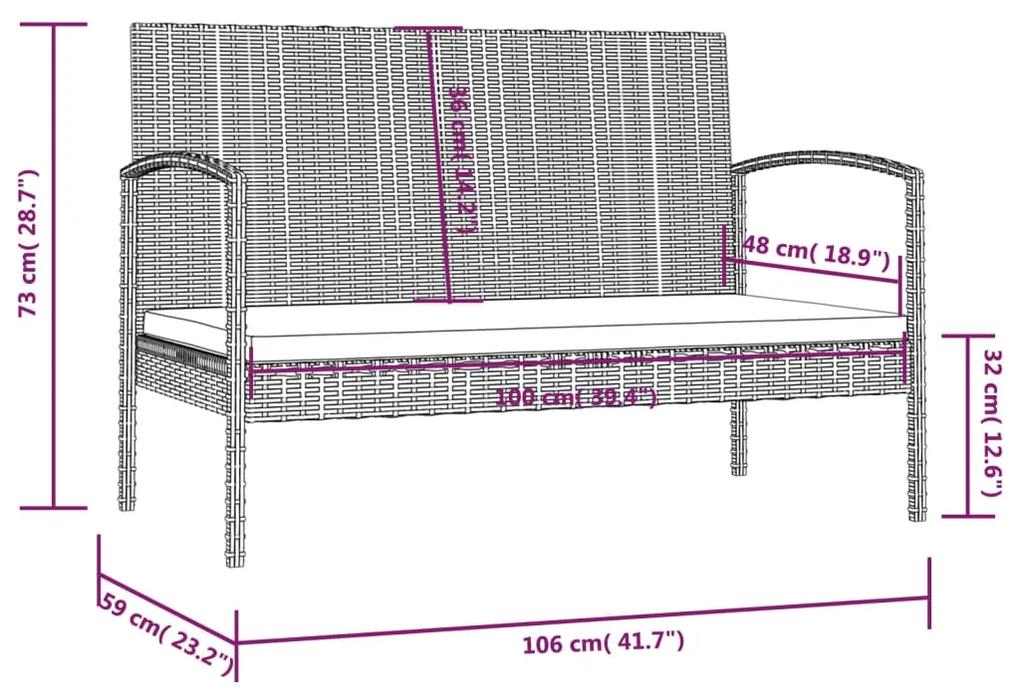 Set mobilier de gradina cu perne, 8 piese, maro, poliratan Maro, 8