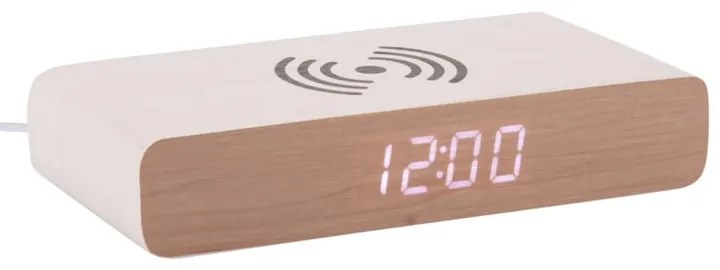 Ceas deșteptător digital cu încărcător wireless Retro Flat LED – Karlsson