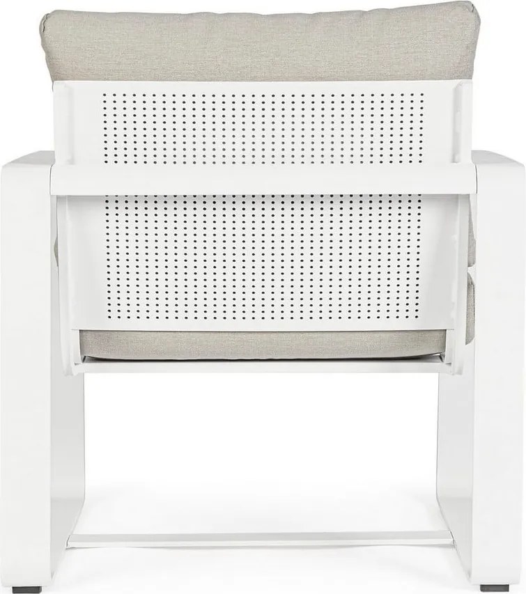 Fotoliu de grădină alb din metal Merrigan – Bizzotto