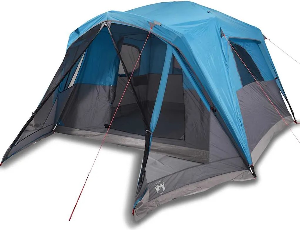 vidaXL Cort de familie cu verandă 6 persoane, albastru, impermeabil