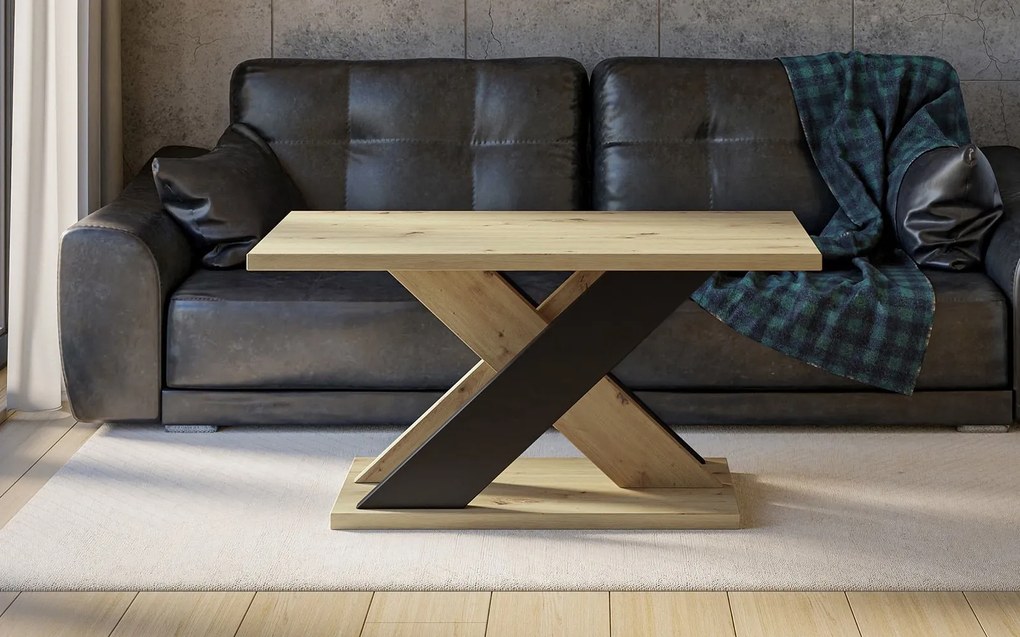 Măsuță lemn masiv de Cafea Arbor Essence 110x70 cm Negru