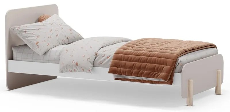 Pat pentru copii crem din lemn de pin 90x190 cm Nora – Marckeric