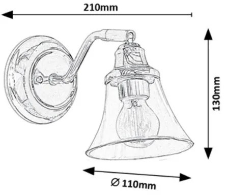 Lampă de perete pentru baie ANTOINE 1xE14/40W/230V IP44 Rabalux 3207