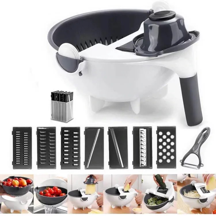 Feliator de legume multifuncțional cu strecurător