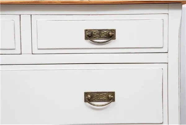 Comoda, L100 45 H106 cm, alb antic natur antic, , lemn masiv