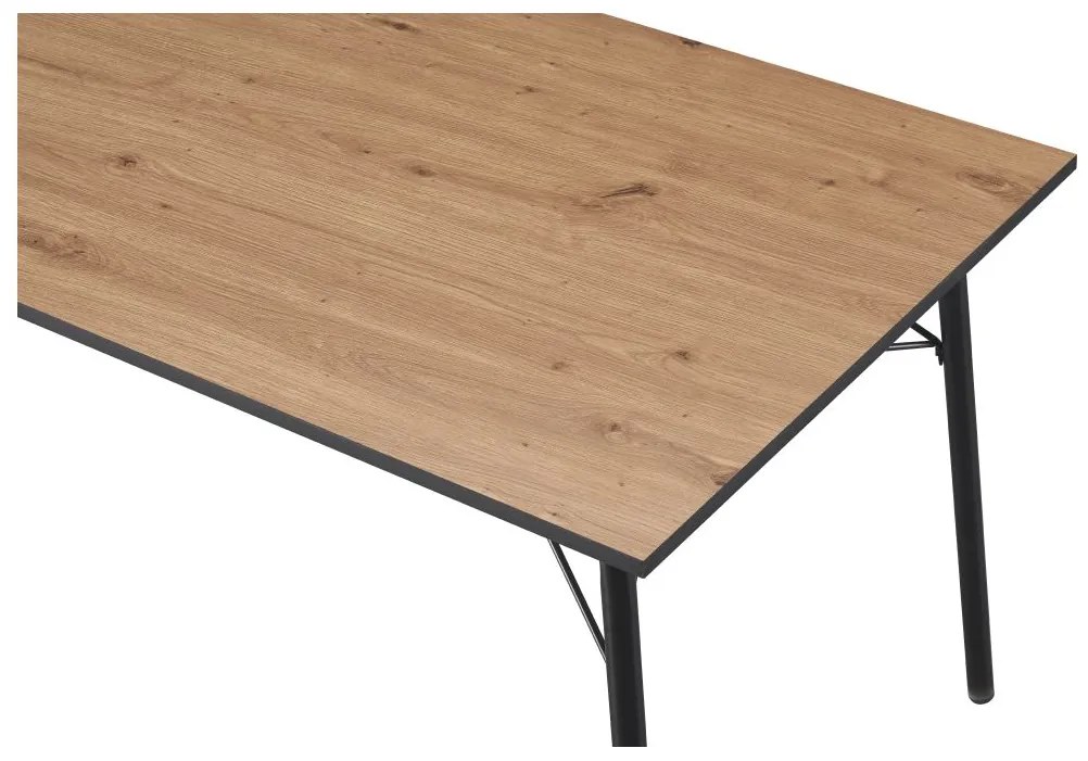 Masă de sufragerie 160 MALAK (stejar artisan + Negru) (pentru 6-8 persoane). 1091472